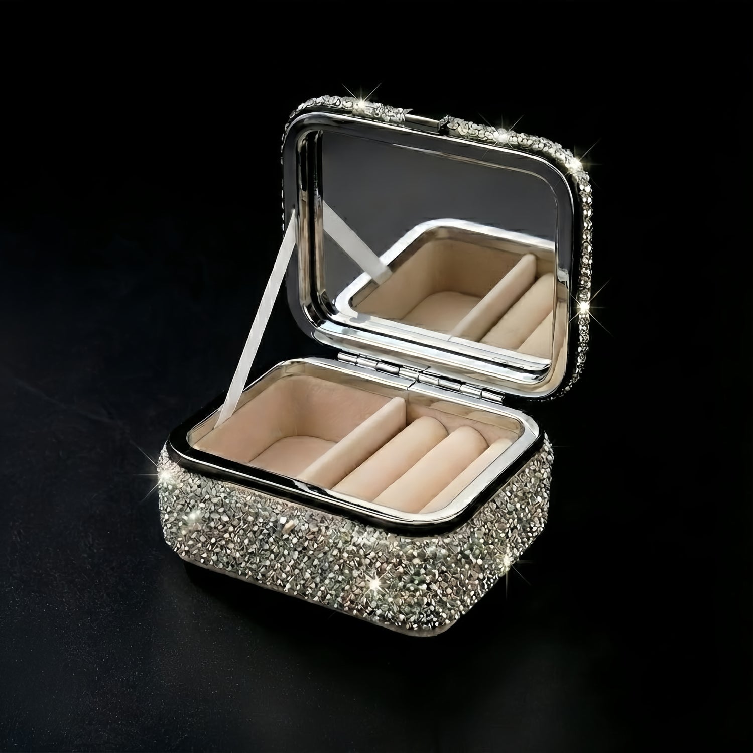 Luxueuse boîte à bijoux incrustée de diamant